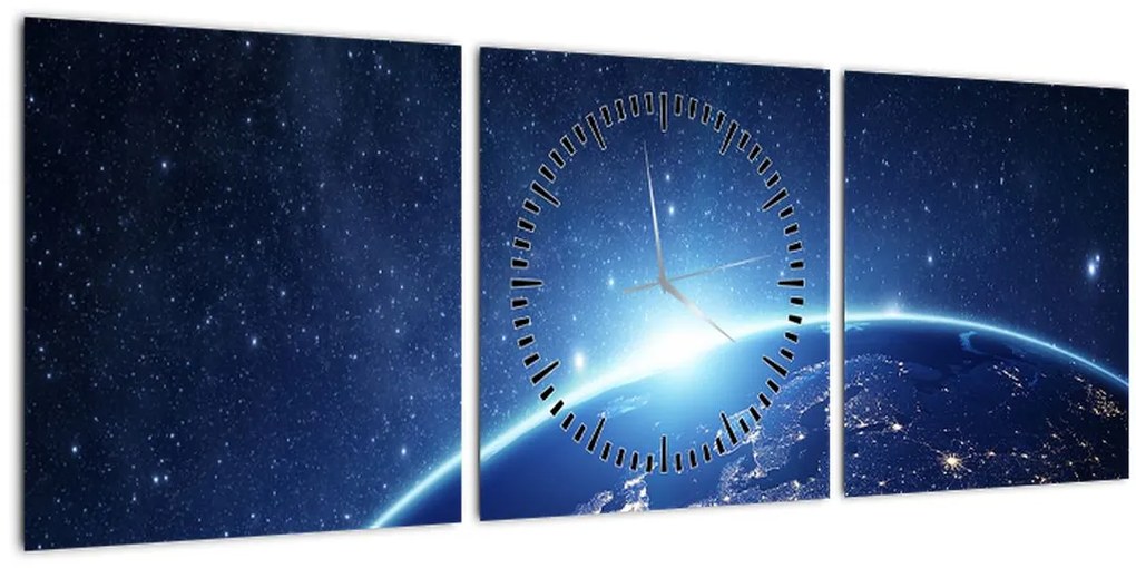 Tablou panetei Pământ (cu ceas) (90x30 cm)