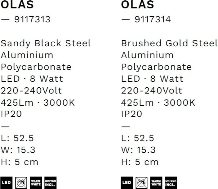 Aplica de perete LED stil minimalist OLAS negru