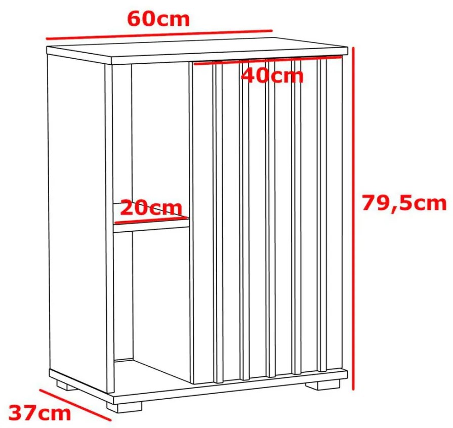 SELM501 - Set Mobilier Living: Comoda TV, Comoda 60 cm, Dulap Suspendat si Polita - Maro-Negru