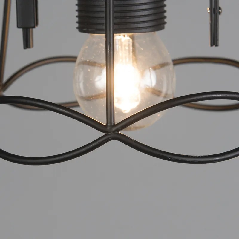 Lampă suspendată retro neagră 15 cm - Granny Frame