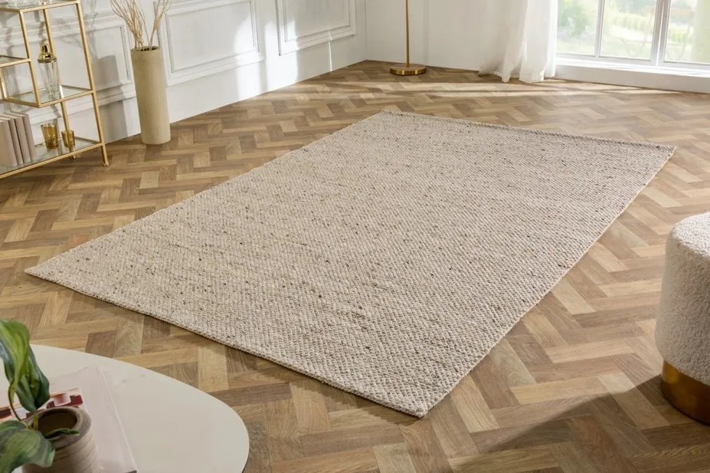 Covor WOOL 240x160cm gri argintiu din lana