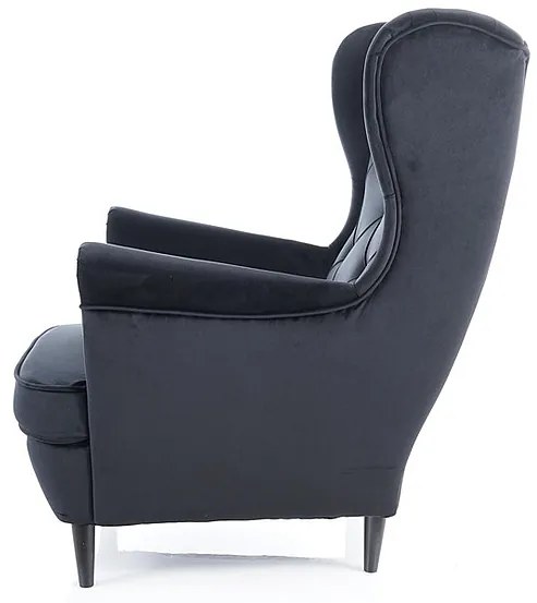 Fotoliu tapitat catifea Culoare Bej / Wenge LADY MATT VELVET