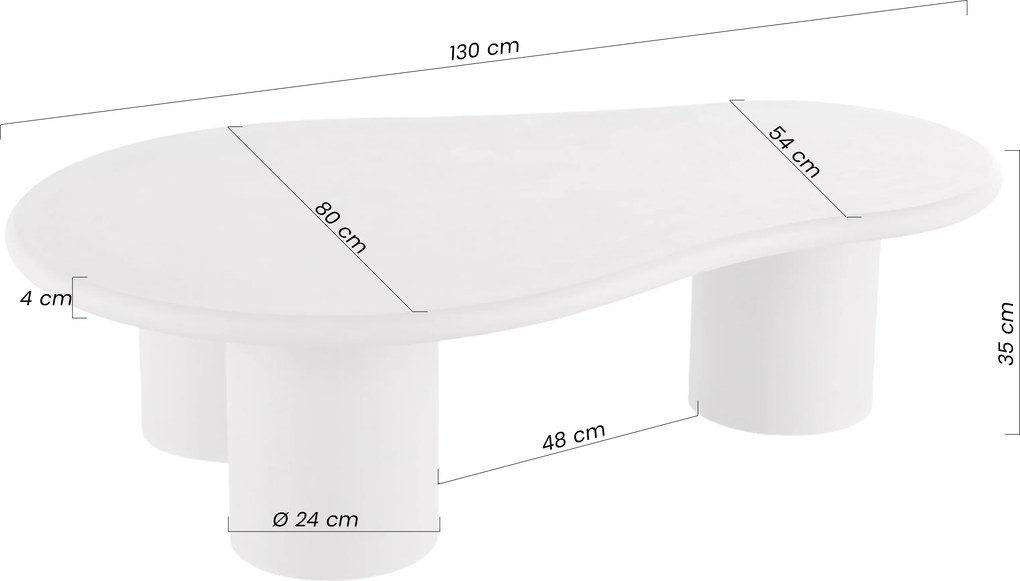 Măsuță de cafea pentru living Gisela 130 cm - bej