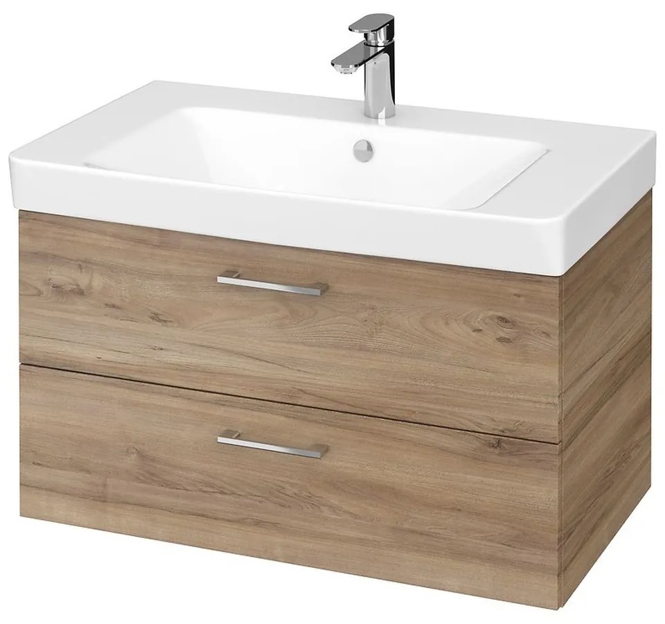 Dulap cu lavoar, 45x79x45 cm, 2 sertare, nuc Nuc, 800x450 mm