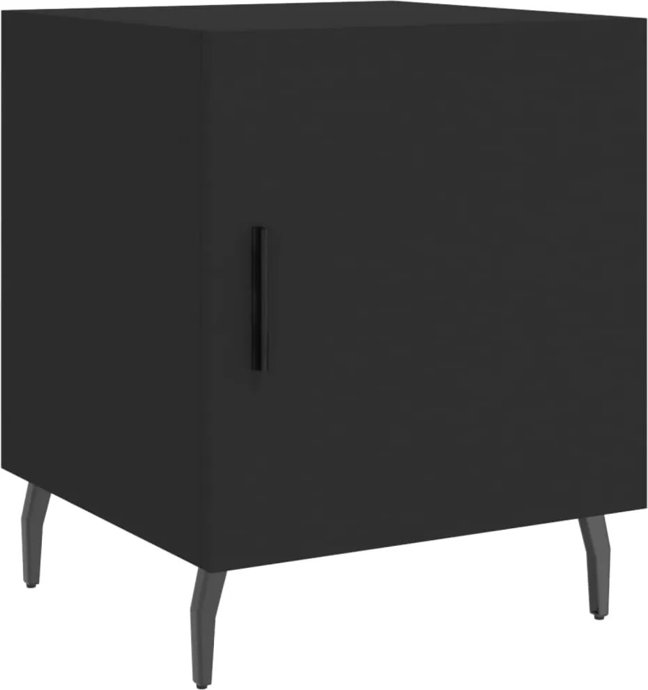 vidaXL Noptieră, negru, 40x40x50 cm, lemn compozit