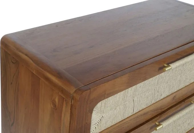 Comoda cu sertar, din lemn de acacia si rattan, "Savanah"