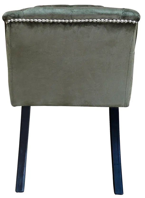 Bancă de design, ţesătură de catifea verde măsliniu / lemn, HEMY TYP 2
