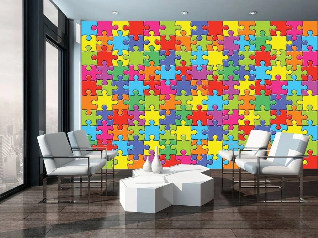 Fototapet - Puzzle colorate (254x184 cm)