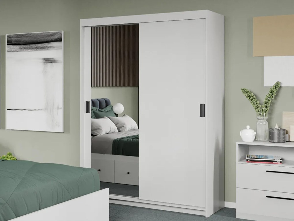 Set mobila dormitor 4 piese Odin Alb cu oglinda C34