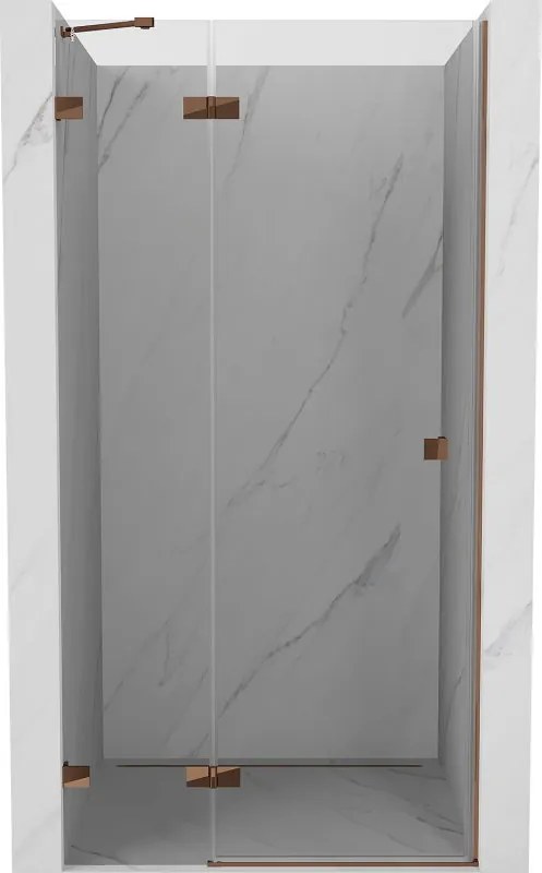 Mexen Lunar uși de duș batante stânga 125 cm, transparent, aur roz - 834-125-000-60-00-L