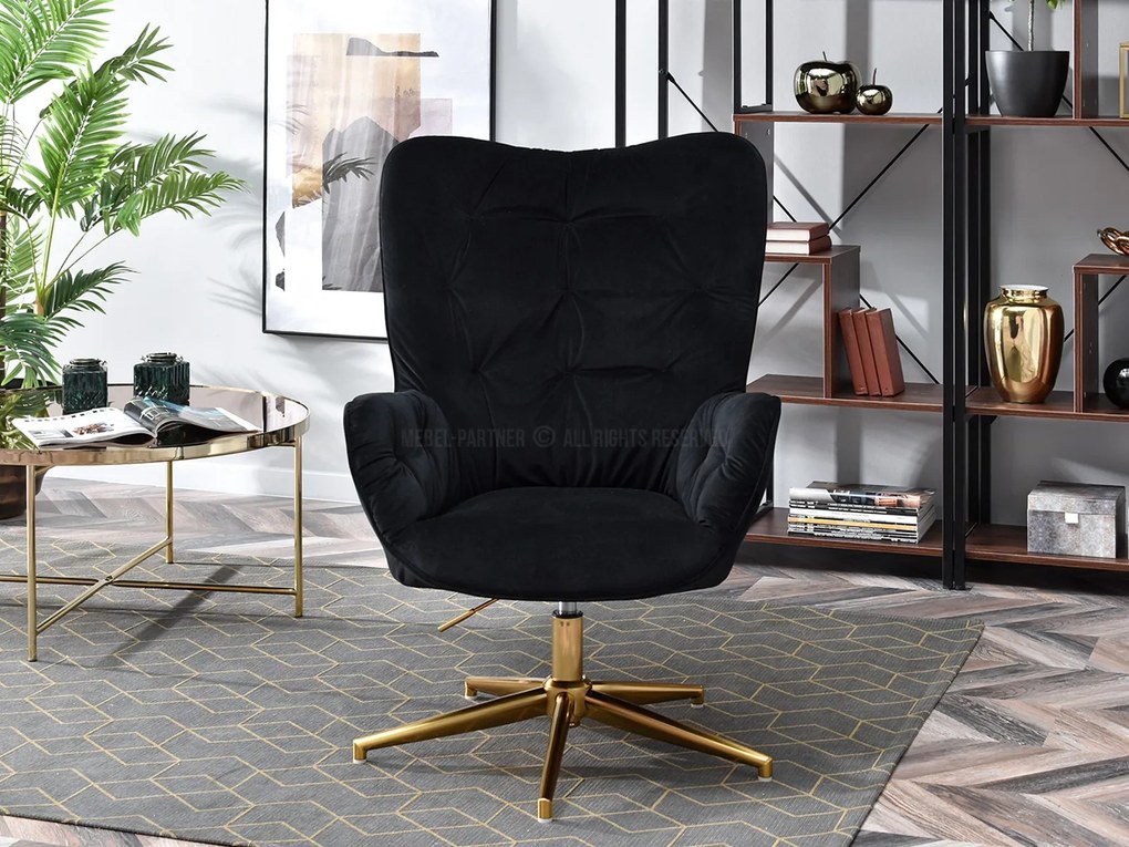 Fotoliu Meryl (negru + auriu). Promo -22%. 1110288