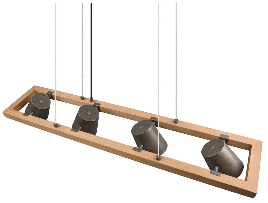 Lustră gri/în culoare naturală Bell – Trio