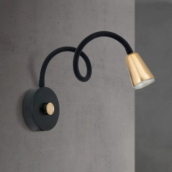 Orion DOTTY - Lampă de perete flexibilă dimmabilă 1xGU10/10W/230V negru/alamă