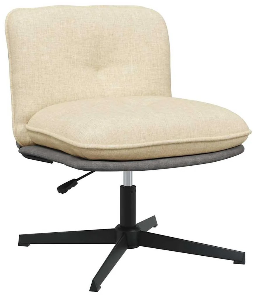 vidaXL Scaun de birou pivotant, crem, material textil
