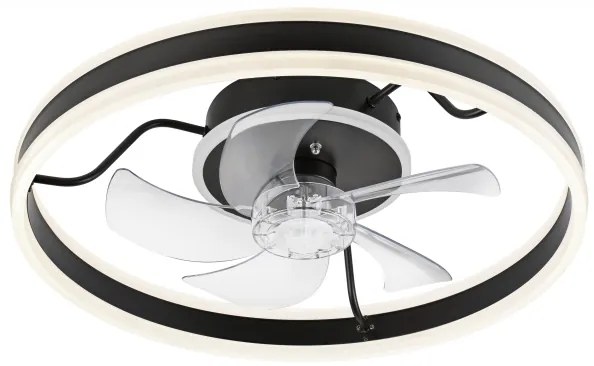 LED Plafonieră cu ventilator APOLLO LED/38W/230V negru + DO
