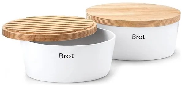 Cutie de pâine 13,5x30 cm albă/bej Continenta C3930