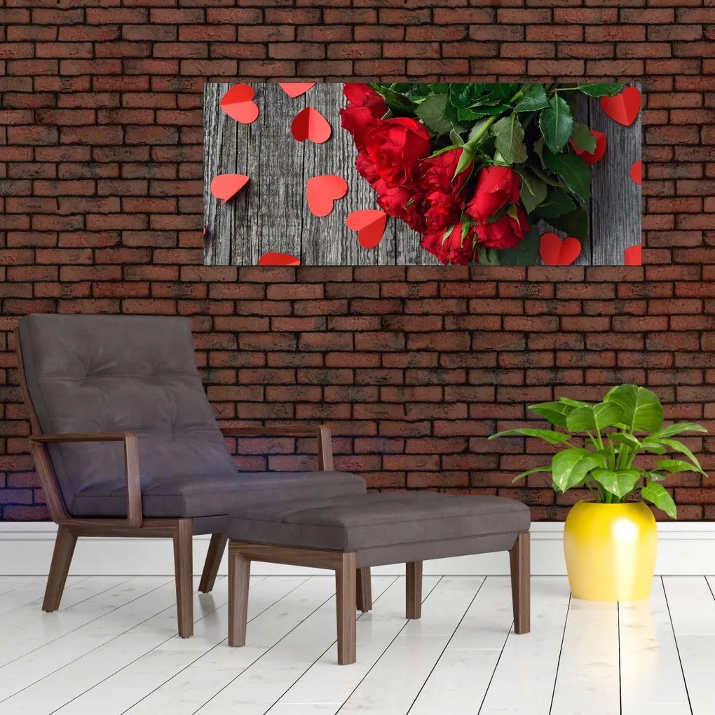 Tablou cu trandafiri (120x50 cm)