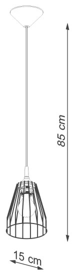 Lustră pe cablu Sollux SL.1205 LEYO 1xE27/15W/230V negru