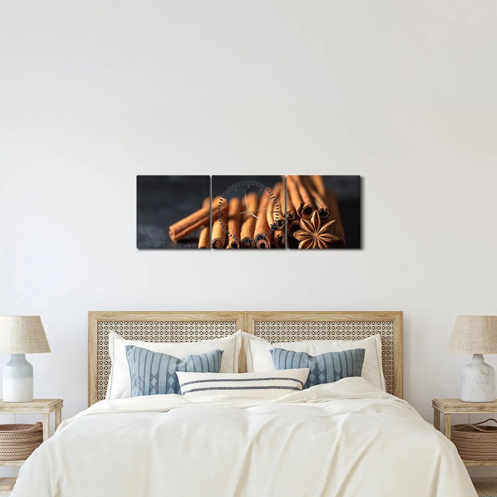 Tablou cu scorțișoară (cu ceas) (90x30 cm)