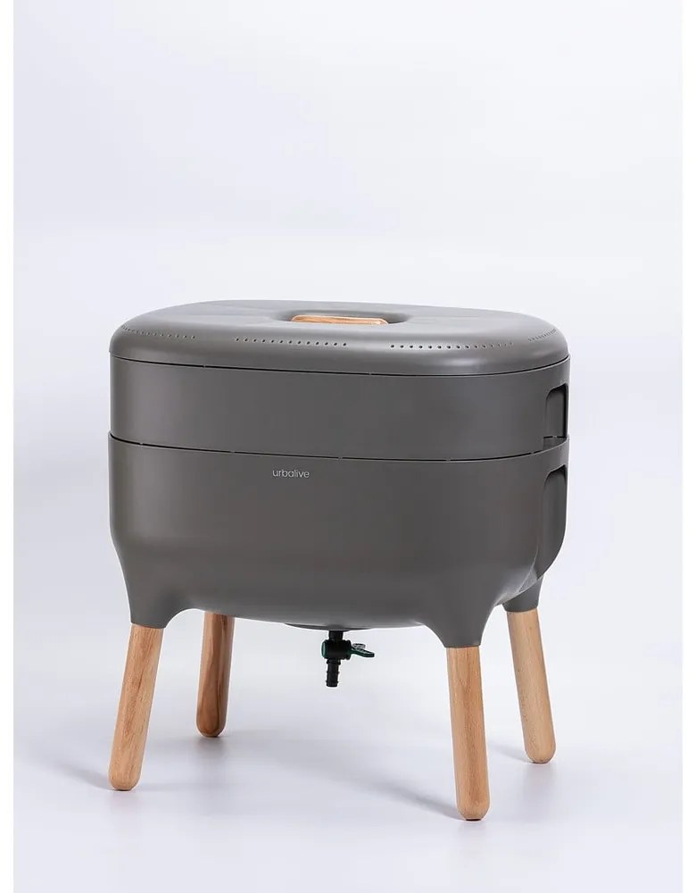 Coș pentru compost gri 21,7 l Urbalive – Plastia