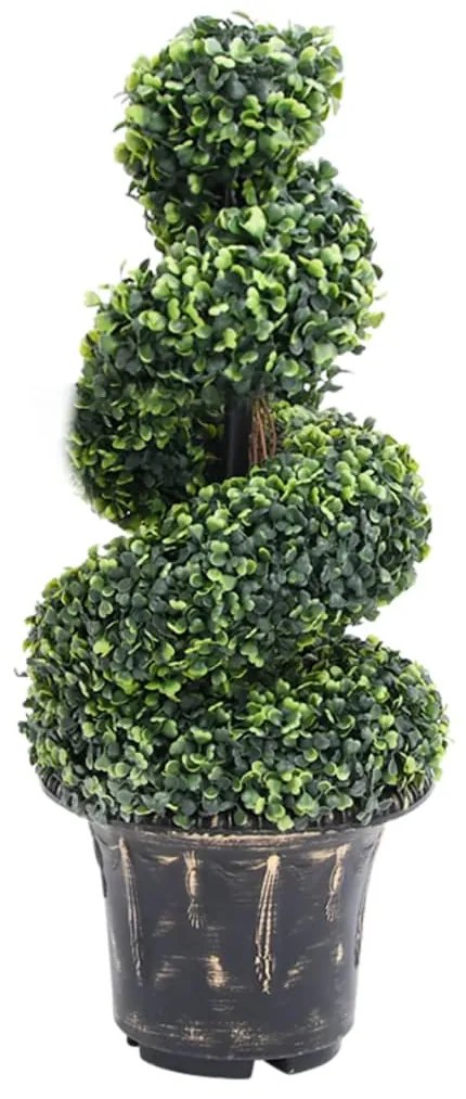 Planta artificiala de cimisir cu ghiveci, verde, 89 cm, spirala 1, 29 x 89 cm