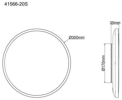 Globo 41566-20S - Plafonieră LED NIELSEN, 20W, 230V, Ø 30 cm, neagră