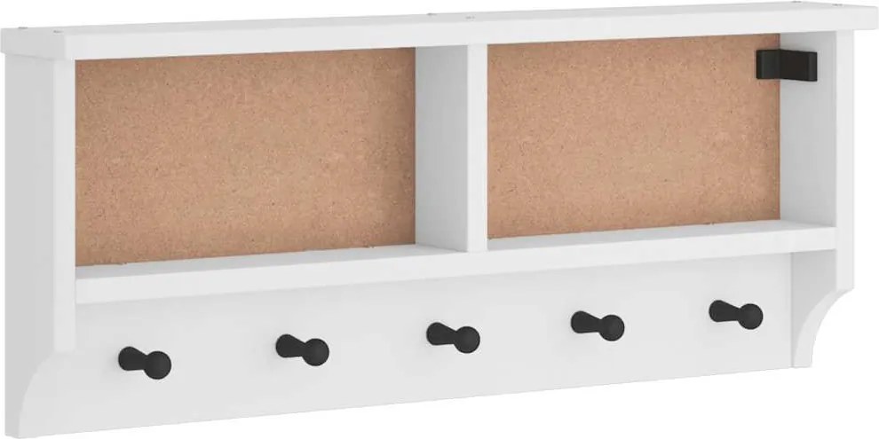 vidaXL Suport pentru haine "SANDNES" alb 87x12x35 cm lemn masiv de pin