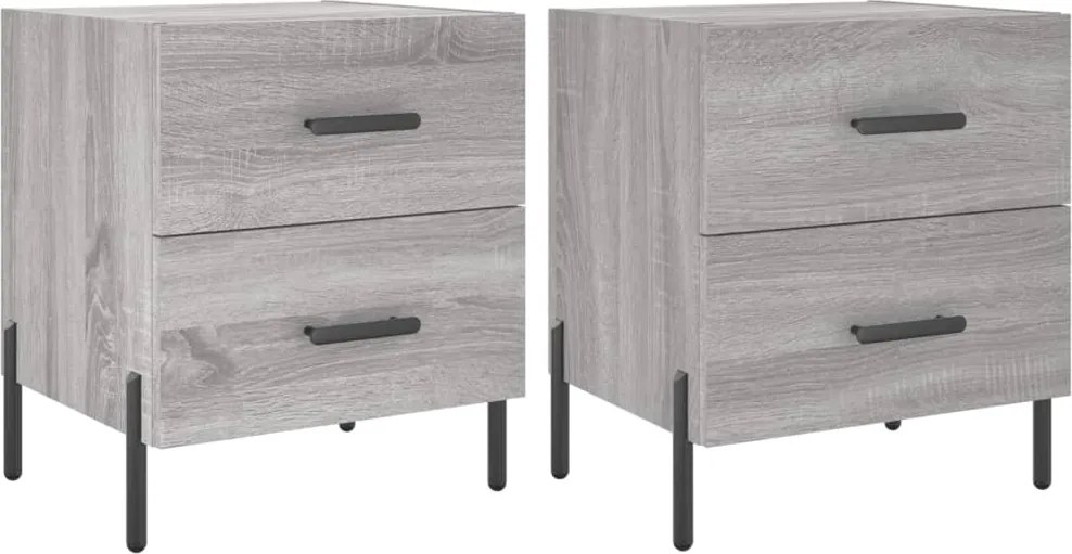 vidaXL Noptiere, 2 buc., gri sonoma, 40x35x47,5 cm, lemn compozit