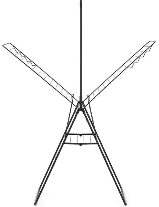 Uscator de rufe Brabantia Hangon 1004171, 25 m, 8 umerase, Blocare pentru copii, Tijă suplimentara, Negru mat