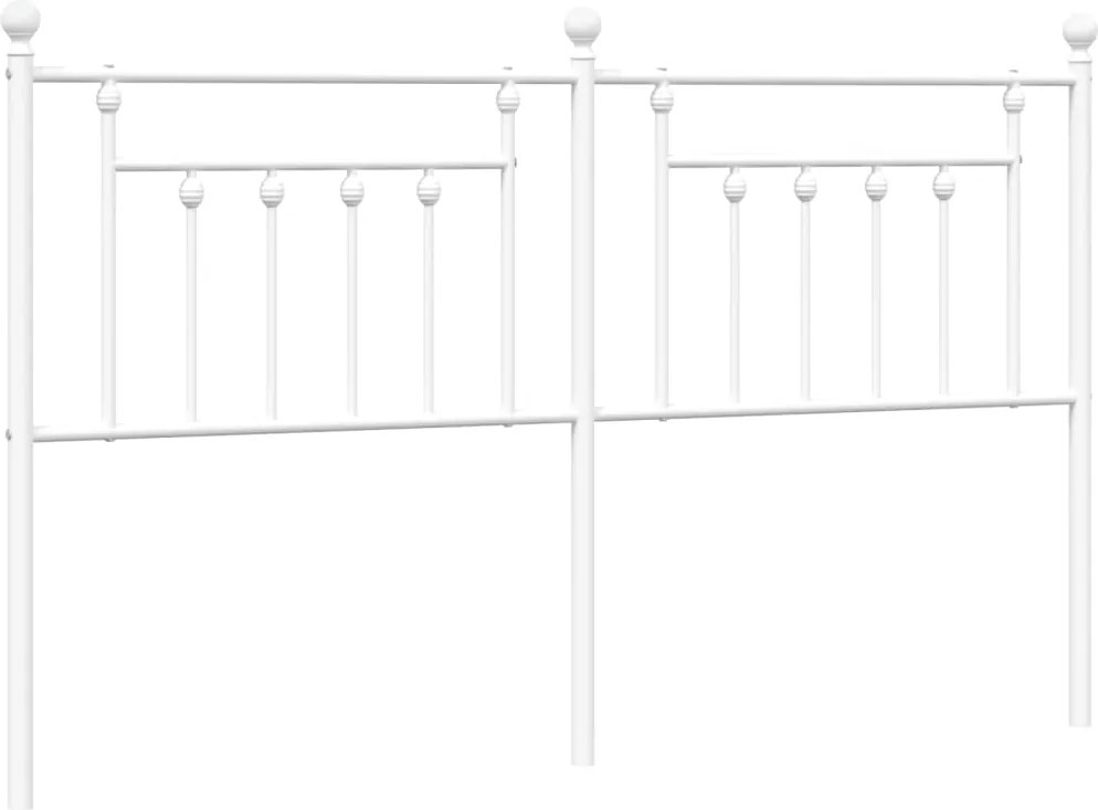 vidaXL Tăblie de pat de schimb metalică, alb, 160 cm