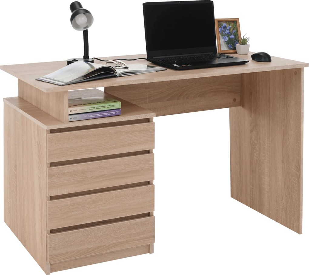 Masă PC, stejar sonoma, HANY NEW