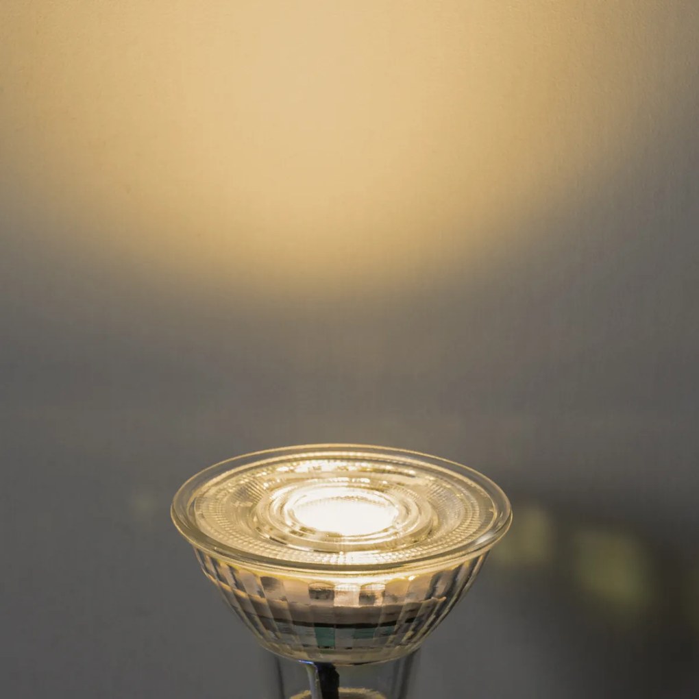 Set de 5 becuri LED GU10 50mm cu 3 trepte de intensitate luminoasă, reglabile în Kelvin, transparente, 4,9W 450 lm 2000-2700K