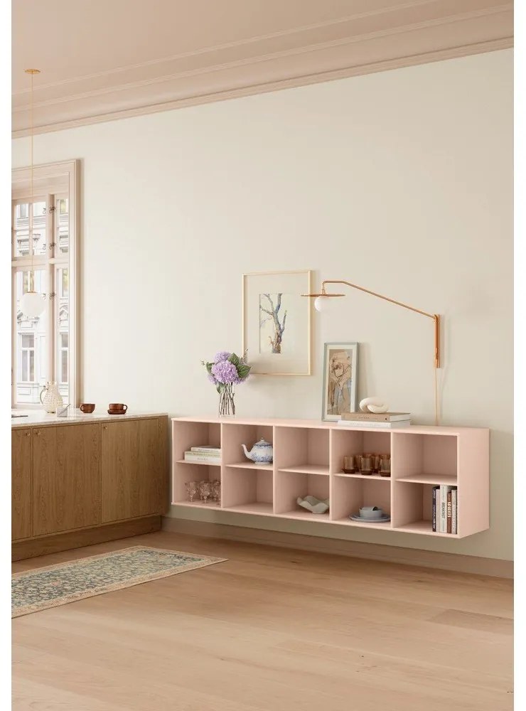 Bibliotecă roz-deschis suspendată 220x61x42 cm Mistral – Hammel Furniture