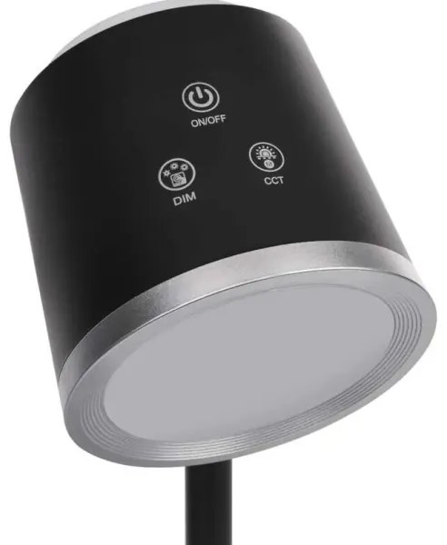 Lampă LED reîncărcabilă dimabilă de masă 4 în 1 LED/6W/3,7V 3000K/4000K/6500K negru
