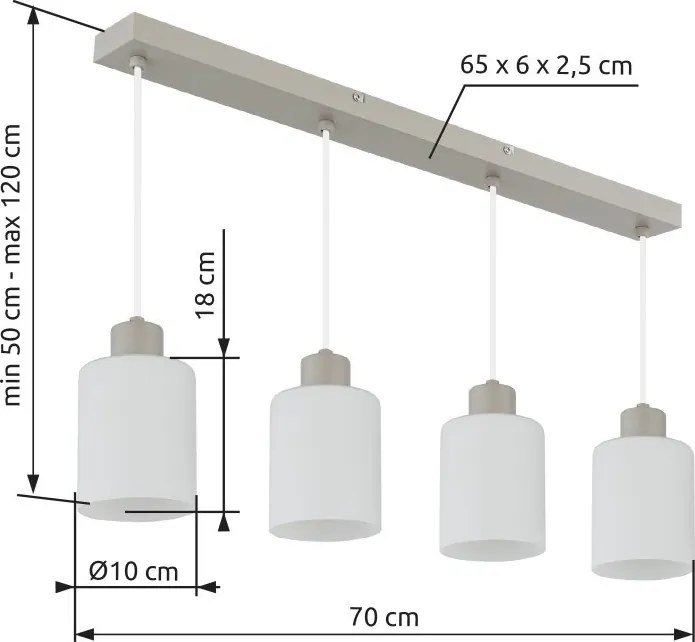 Lustra cu 4 pendule din sticla TRENT