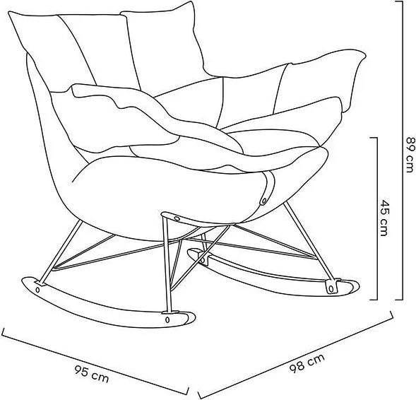 Scaun balansoar SWING VELVET kaki