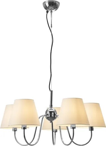ByRydens 4202720-6510 - Lustră pe cablu LYNF 5xE14/8W/230V crom/alb