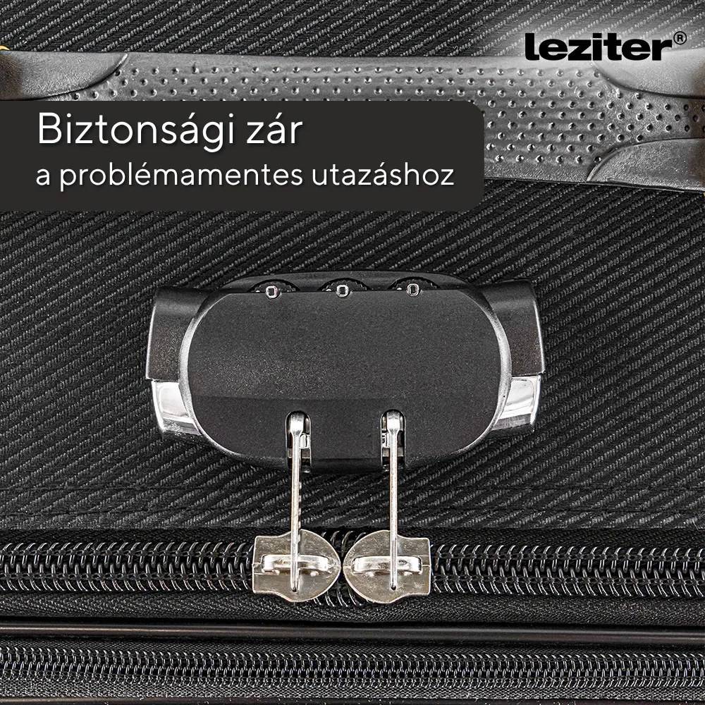 TraveLux Light III gurulós bőrönd szett fekete