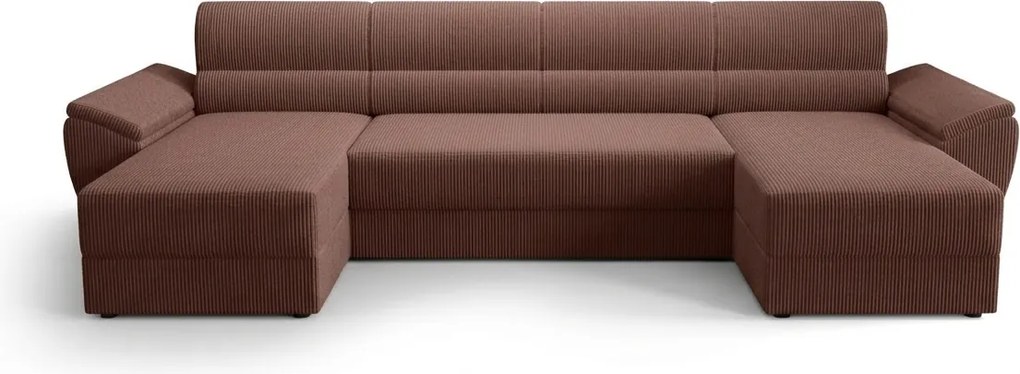 Coltar extensibil in forma de U TAVERO 321x140 cm, roz inchis
