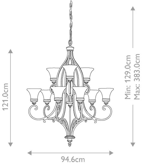 Lustră pe lanț DRAWING Feiss FE-DRAWING-ROOM9 ROOM 9xE27/60W/230V