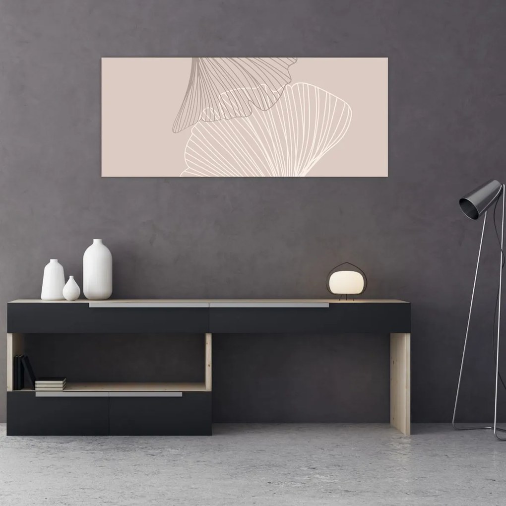 Tablou - Frunze bej N⁰2 (120x50 cm)