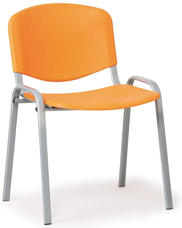 Scaun din plastic ISO - picioare gri, portocaliu