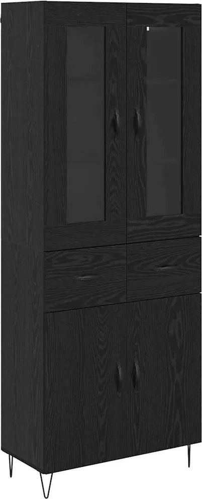 vidaXL Bufet cu sertar Stejar Negru 69,5 x 34 x 90 cm Lemn compozit