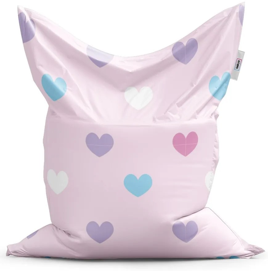 Sac de șezut Classic inimă lângă inimă - pentru copii, roz