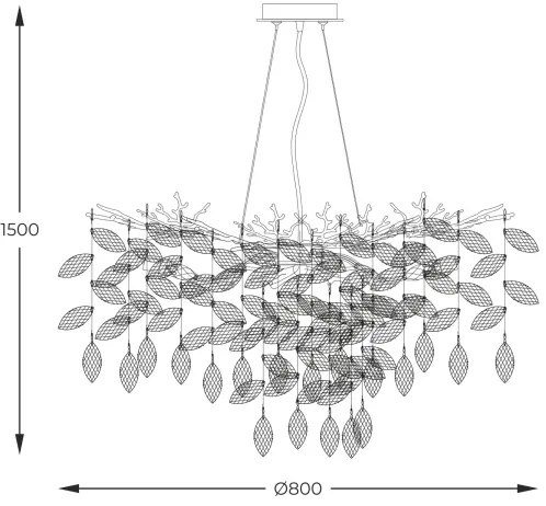 Lustră pe cablu Zuma Line MD4115-1-EGN CINDY 10xG9/3,5W/230V auriu