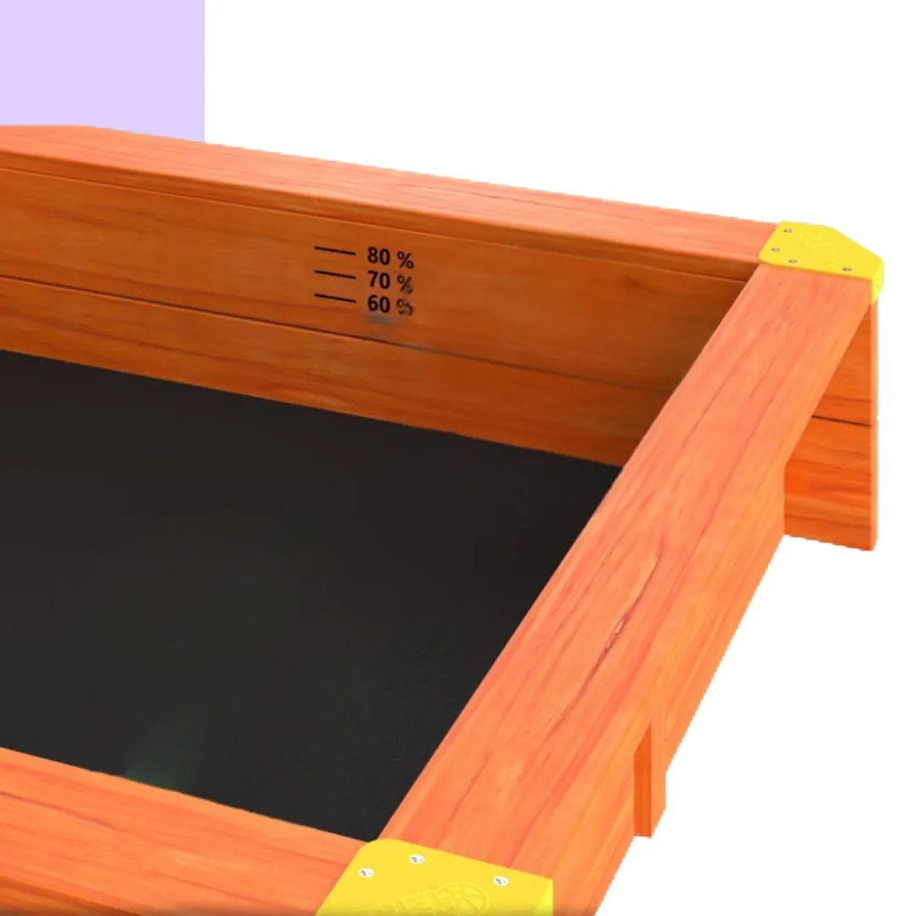 Cutie de nisip cu acoperiș Sami, din lemn de brad, 120x120x120cm Spielwerk