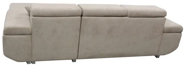 Colțar extensibil CASTELO, în formă de L, partea dreaptă, cu spațiu de depozitare, gri