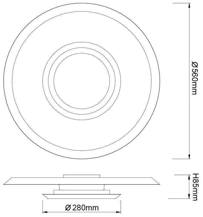 Plafoniera LED design tehnic, diametru 56cm Tina MA-9002