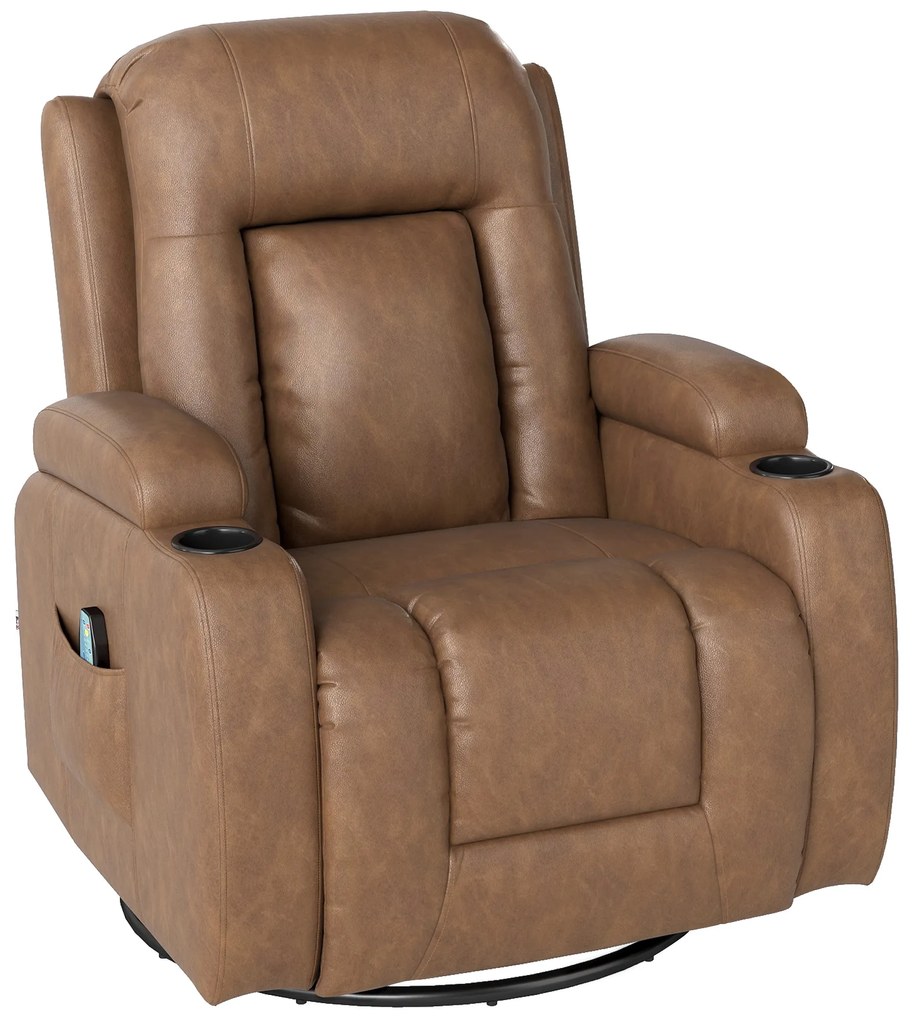 HOMCOM Fotoliu de Masaj cu Încălzire, Înclinare la 150°, 8 Puncte de Masaj și Telecomandă, 85x94x104 cm, Negru | Aosom Romania