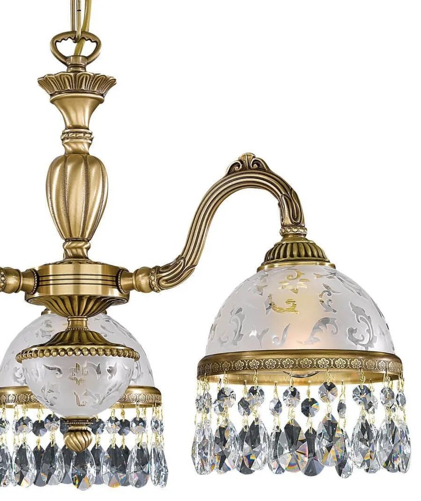 Candelabru 3 brate design clasic realizat manual din alama si Cristal Scholer 6200